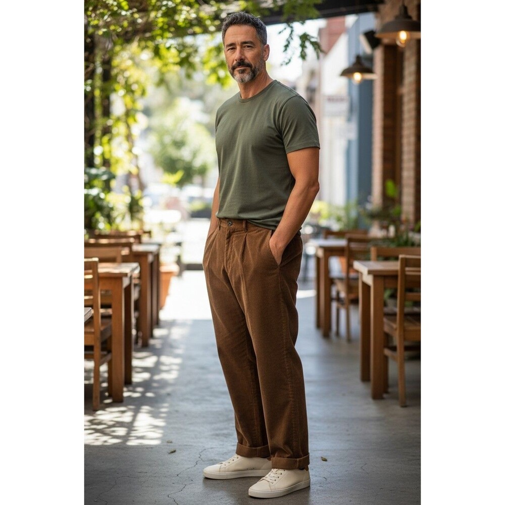 Brooks Brothers Elliot Corduroy Pants 38x34 Brown Classic Fit Pleated Dress